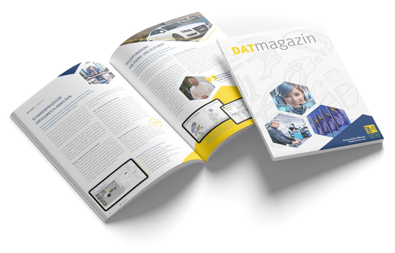 DAT Magazin 2026 zur Automechanika: Cover und Blick auf eine Doppelseite
