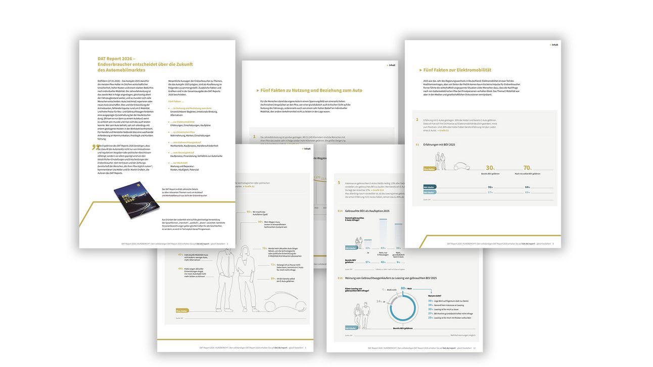 Aufgeschlagene Seiten des DAT Reports 2026