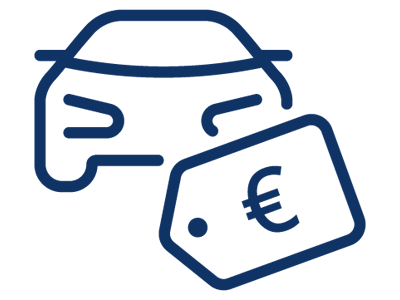 Icon: Auto mit Euro-Preisschild