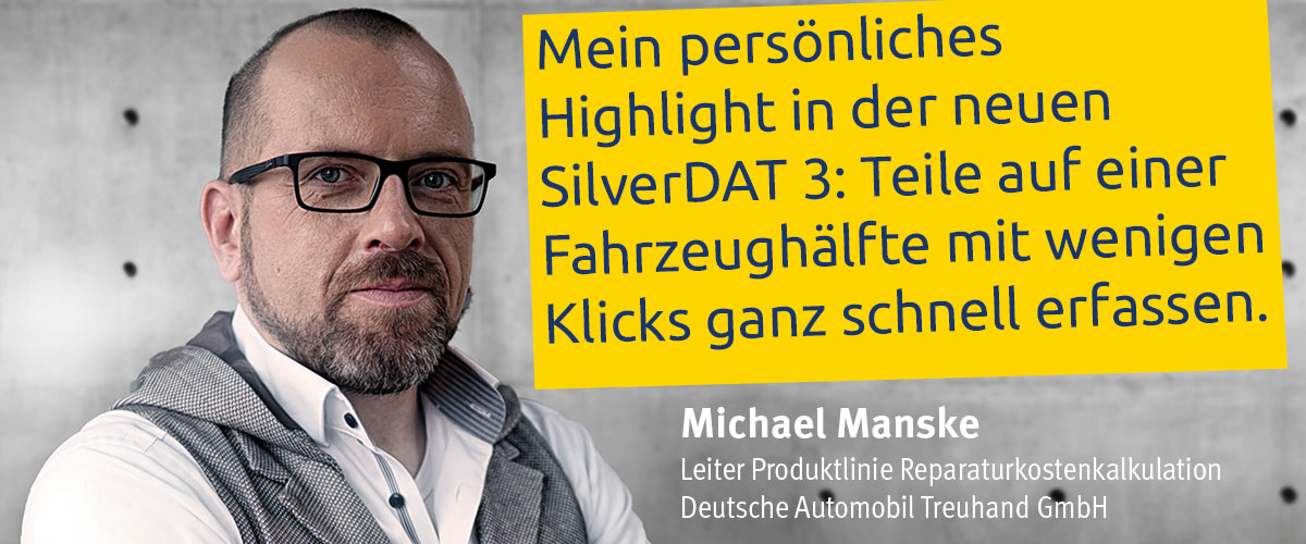 Die grafisch überarbeitete Reparaturkostenkalkulation in SilverDAT 3: Teile auf einer Fahrzeughälfte mit wenigen Klicks ganz schnell erfassen